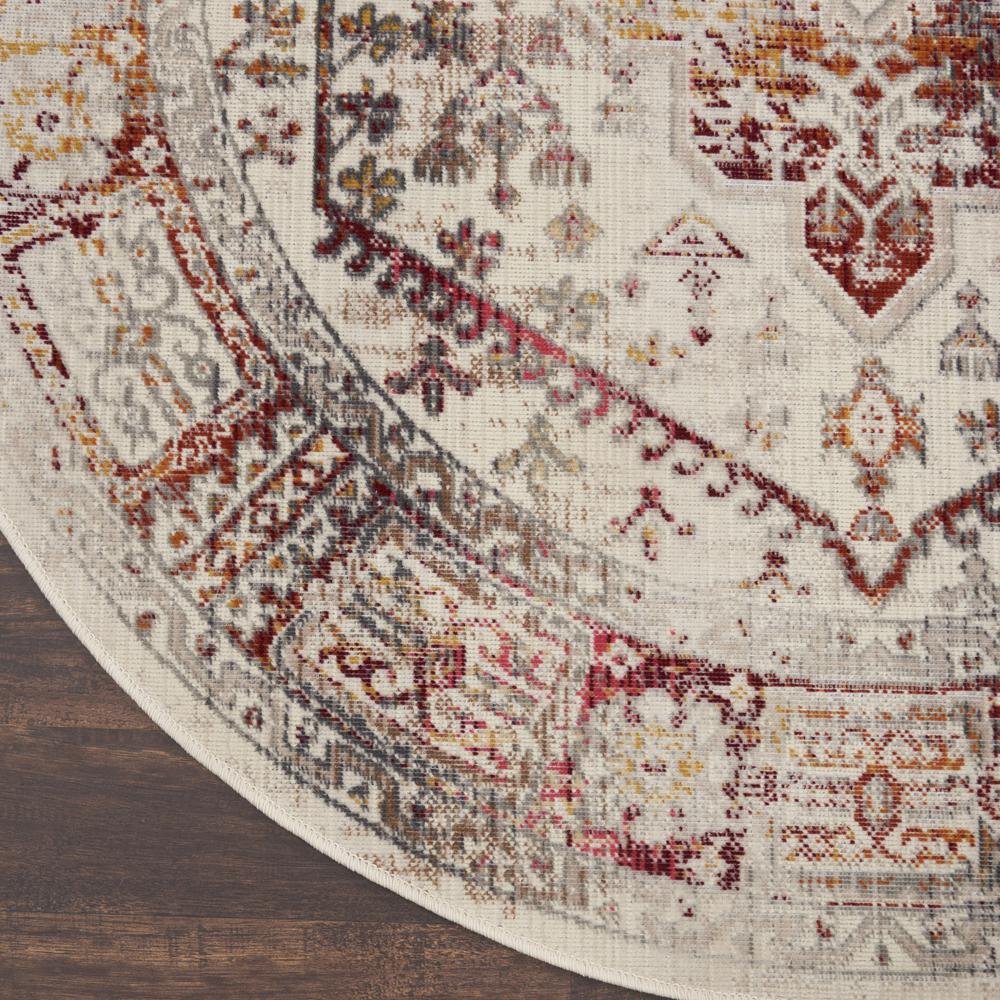 Vintage Round Area Rug, 4' x Round. Picture 4