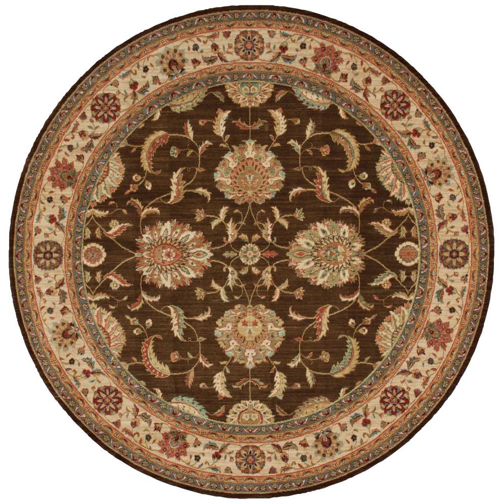 Round Traditional Machine Made Area Rug. Picture 1