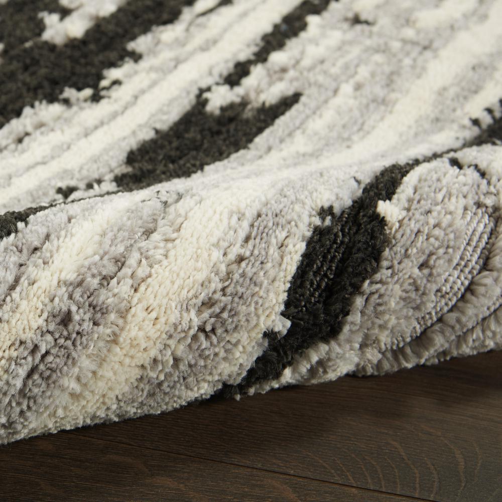 Nourison Textured Contemporary Area Rug, 5'3" x 7'3", Ivory/Charcoal. Picture 7