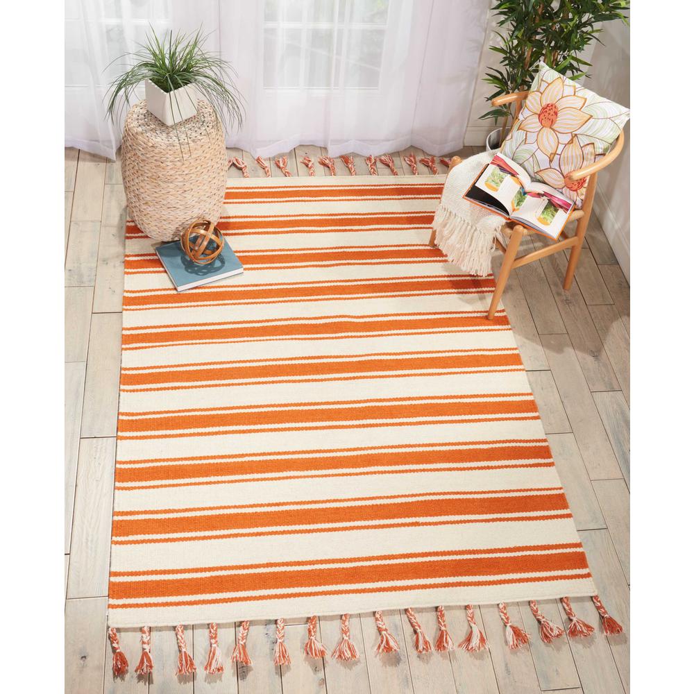 Solano Area Rug, Ivory/Orange, 5' x 7'6". Picture 2