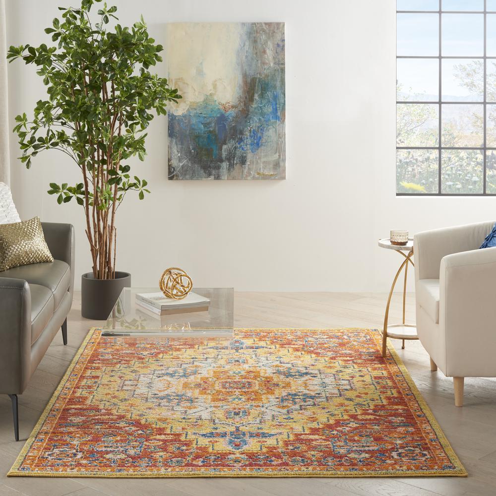 ALR04 Allur Red Multicolor Area Rug- 5'3" x 7'3". Picture 9