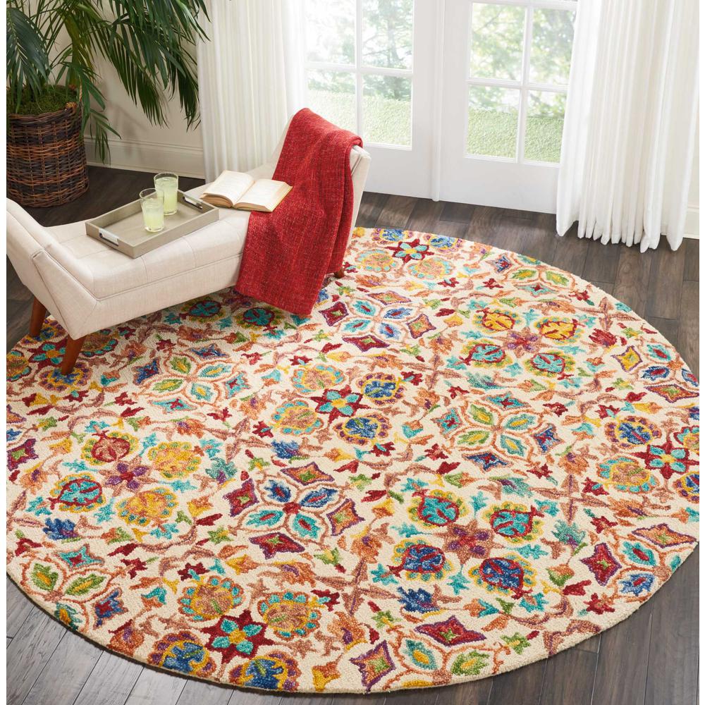 Bohemian Round Area Rug, 8' x Round. Picture 3