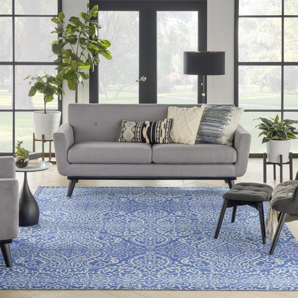Waverly Washables Collection 7'10 x 9'10 Blue Area Rug. Picture 9