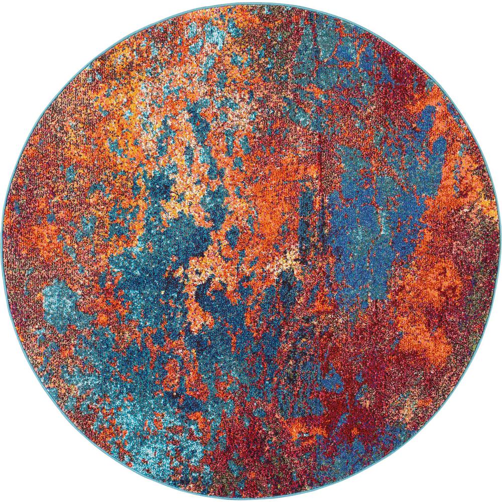 Modern Round Area Rug, 5' x Round. Picture 1