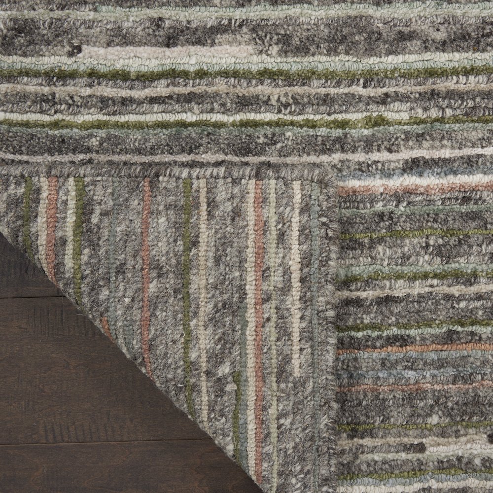Nourison Plateau Area Rug, Grey/Green, 5'3" x 7'3", PAE01. Picture 3