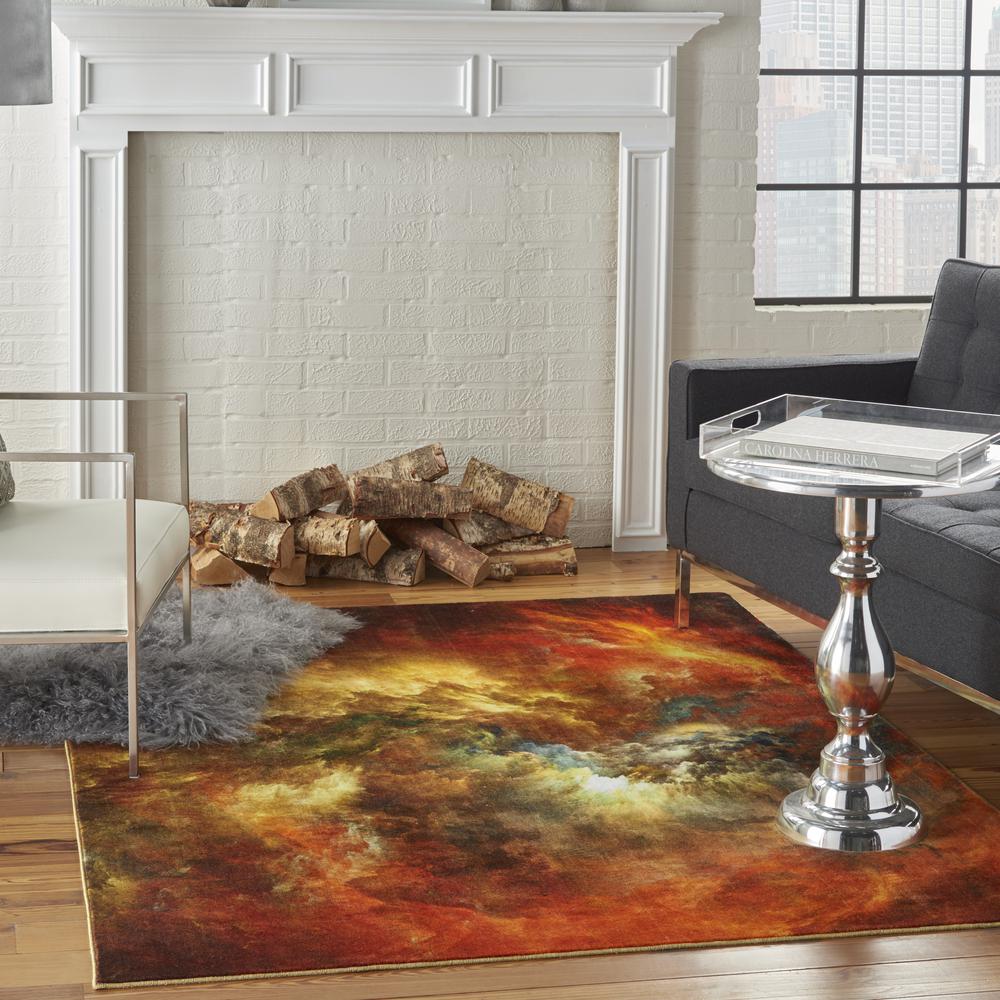 Nourison Le Reve Area Rug, Red/Multicolor, 5'3" x 7'7", LER07. Picture 9