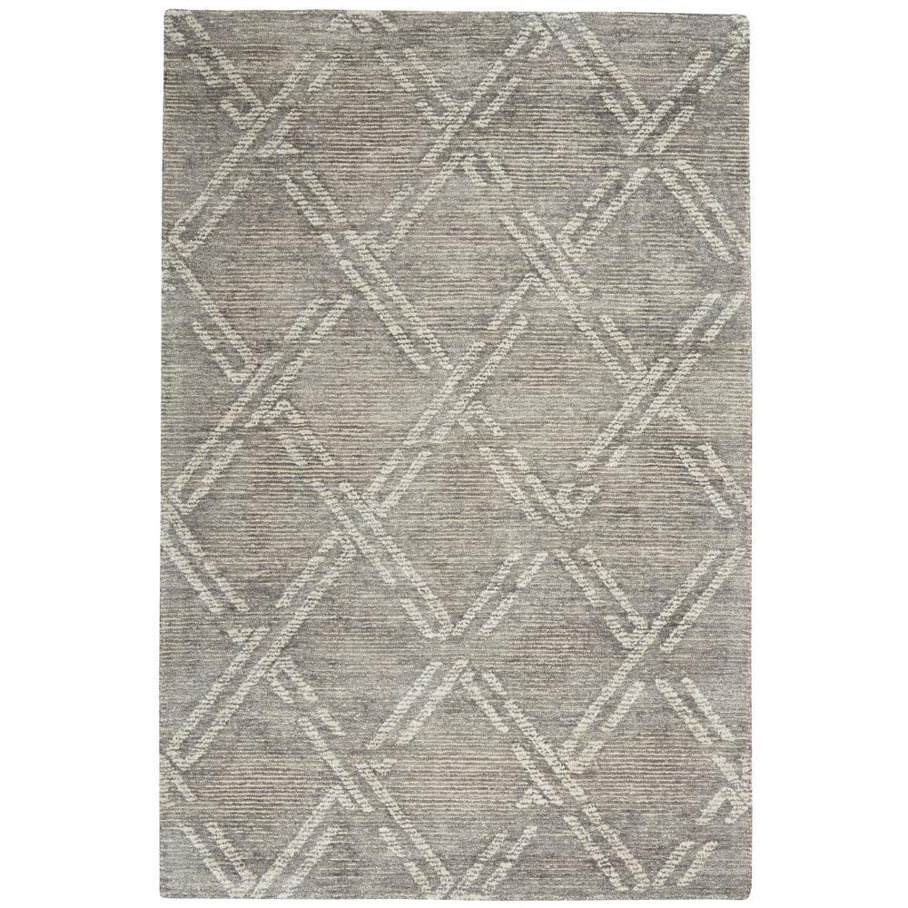 Nourison Venosa Area Rug, Grey/Ivory, 3'9" x 5'9", VSN01. Picture 1