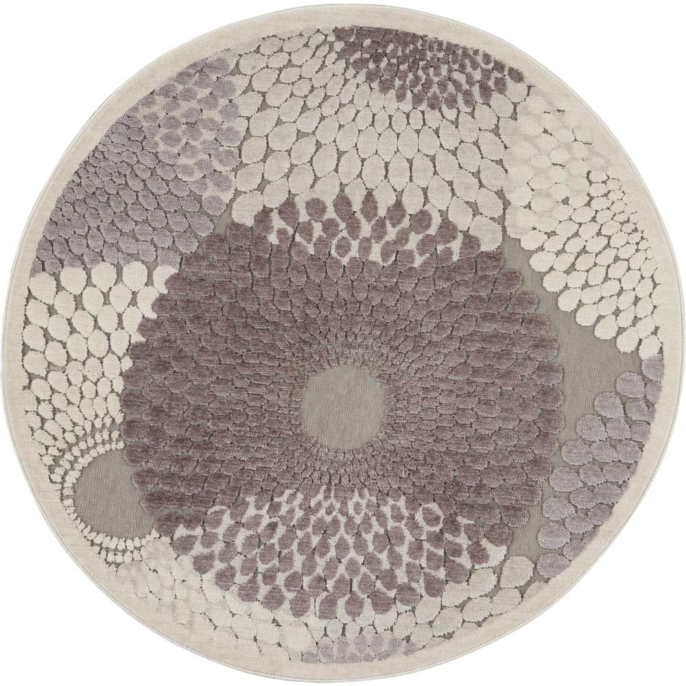 Graphic Illusions Area Rug, Grey, 5'3" x ROUND. Picture 1