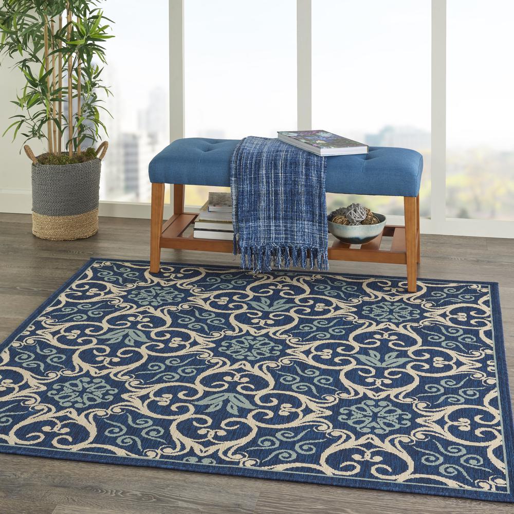 Caribbean Area Rug, Navy, 5'3" x SQUARE. Picture 9
