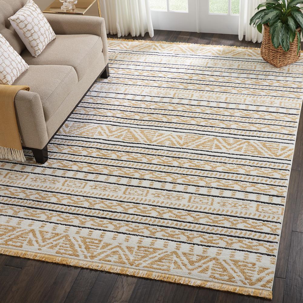 Nourison Kamala Area Rug, 7'10" x 10'6", Yellow. Picture 6