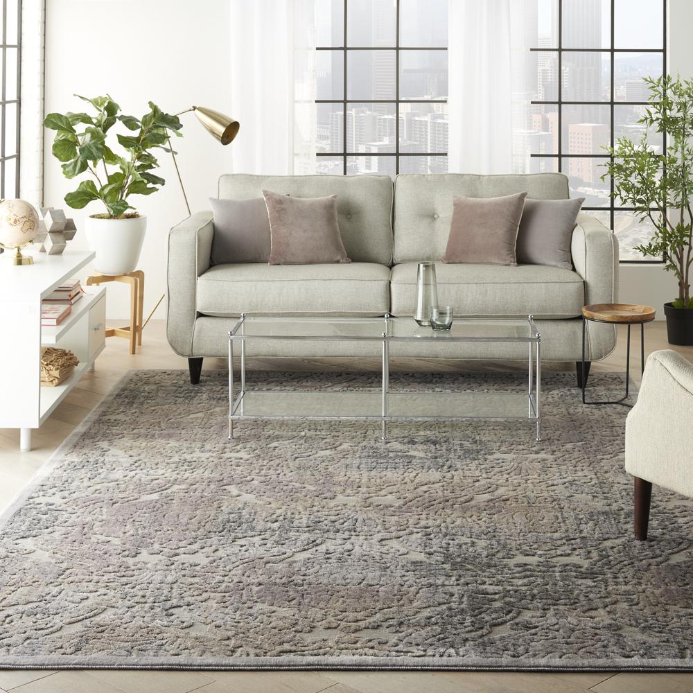 Graphic Illusions Area Rug, Grey, 7'9" x 10'10". Picture 2