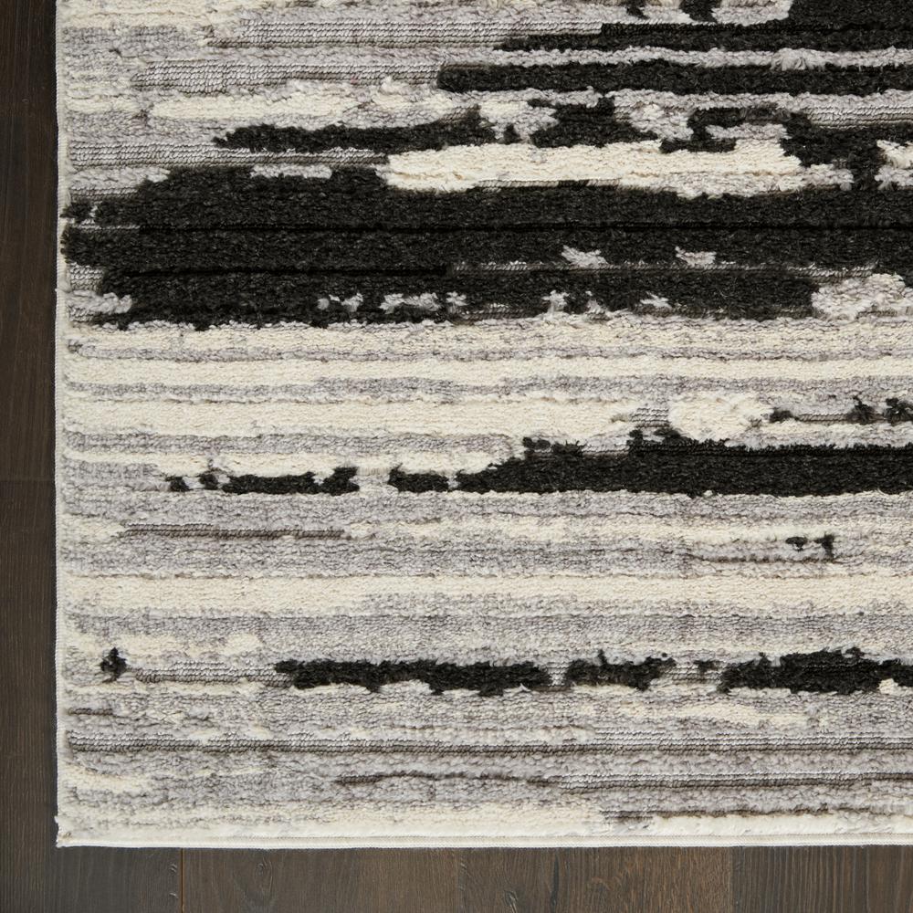 Nourison Textured Contemporary Area Rug, 5'3" x 7'3", Ivory/Charcoal. Picture 4