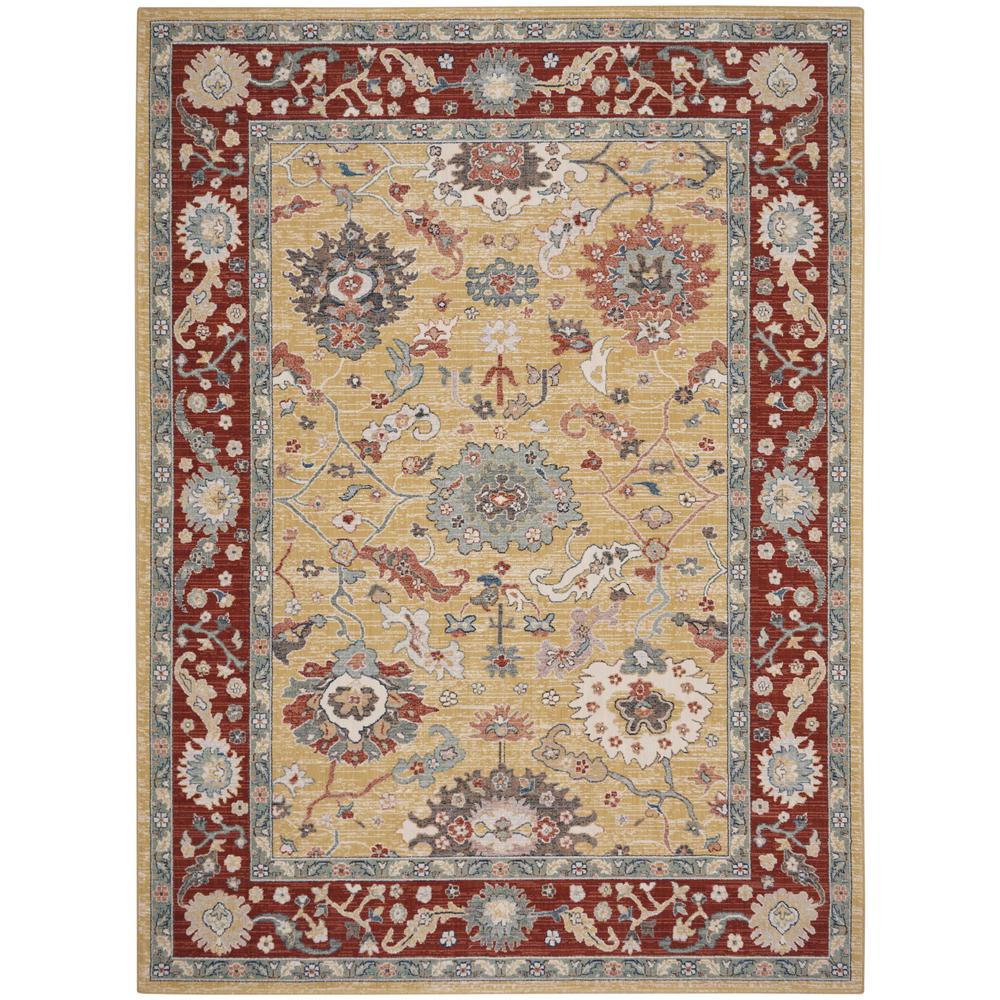 Nourison Parisa 8'6 x 11'6 Gold Brick Area Rug. Picture 1