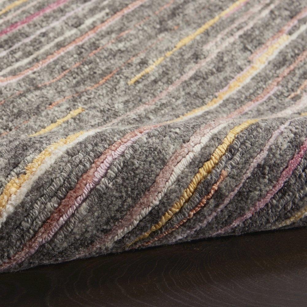 Nourison Plateau Area Rug, Grey/Flame, 7'9" x SQUARE, PAE01. Picture 7