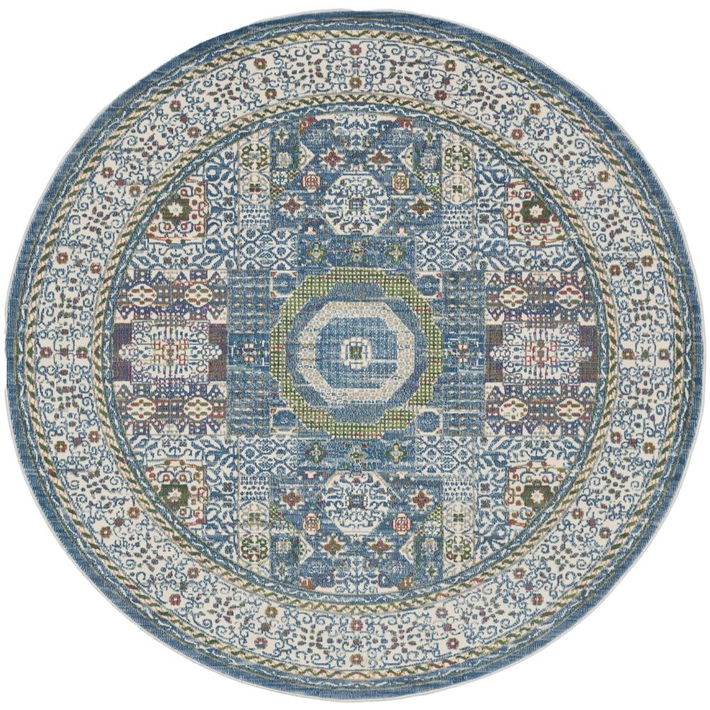 Bohemian Round Area Rug, 6' x Round. Picture 1