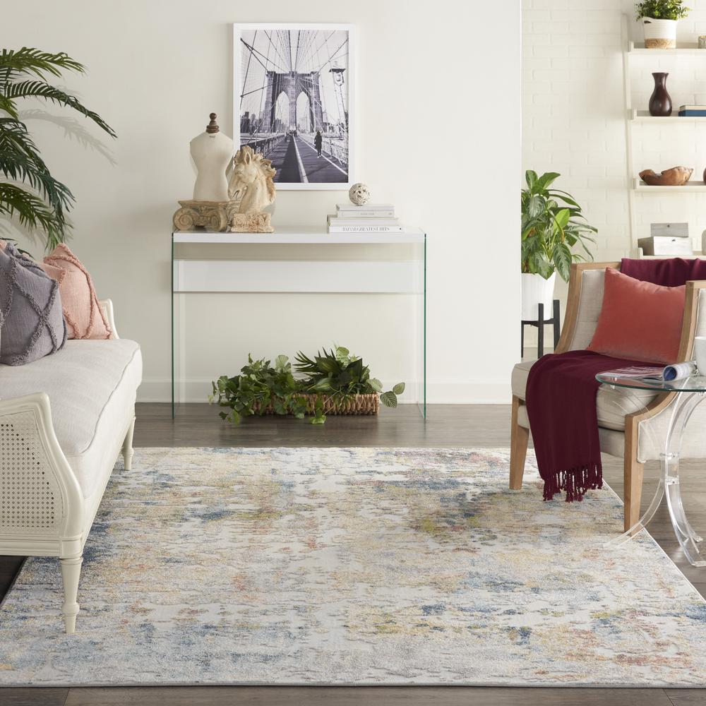TRC05 Trance Ivory/Multi Area Rug- 6'6" x 9'6". Picture 9