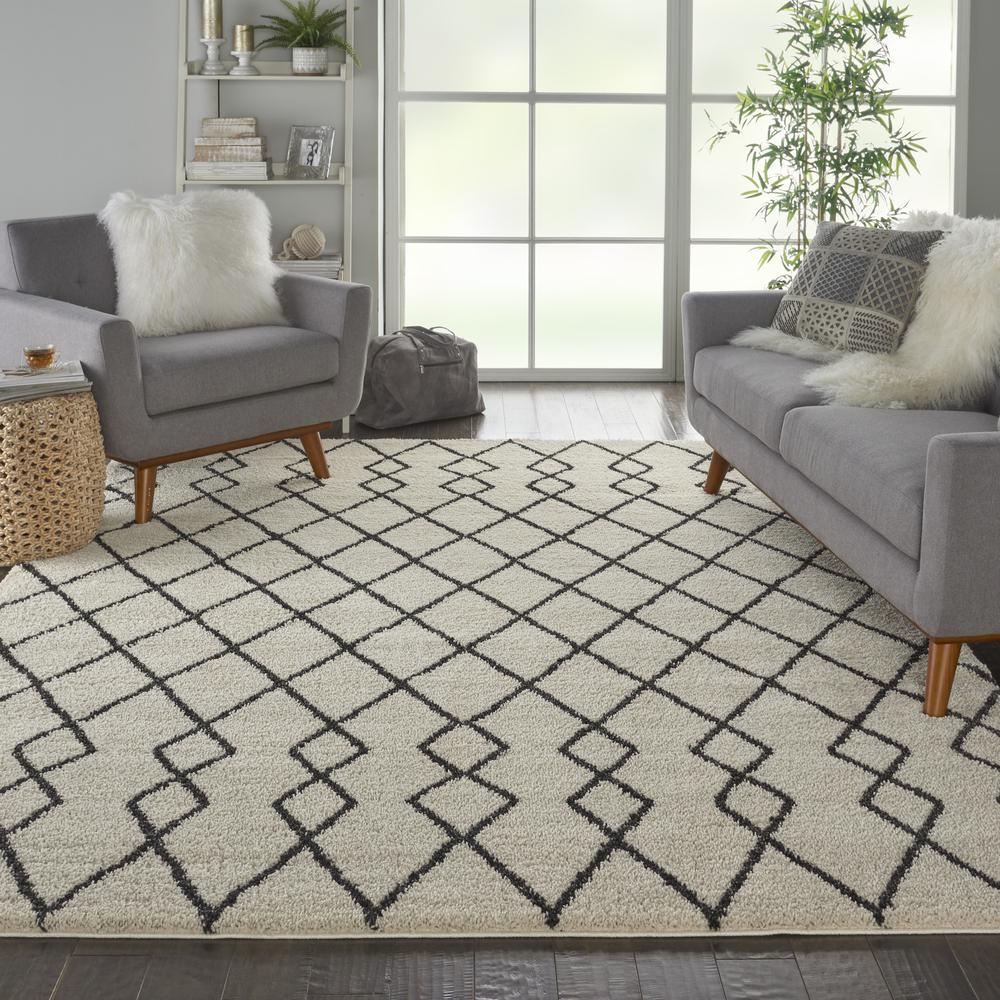 Nourison Home Geometric Shag Area Rug. Picture 3