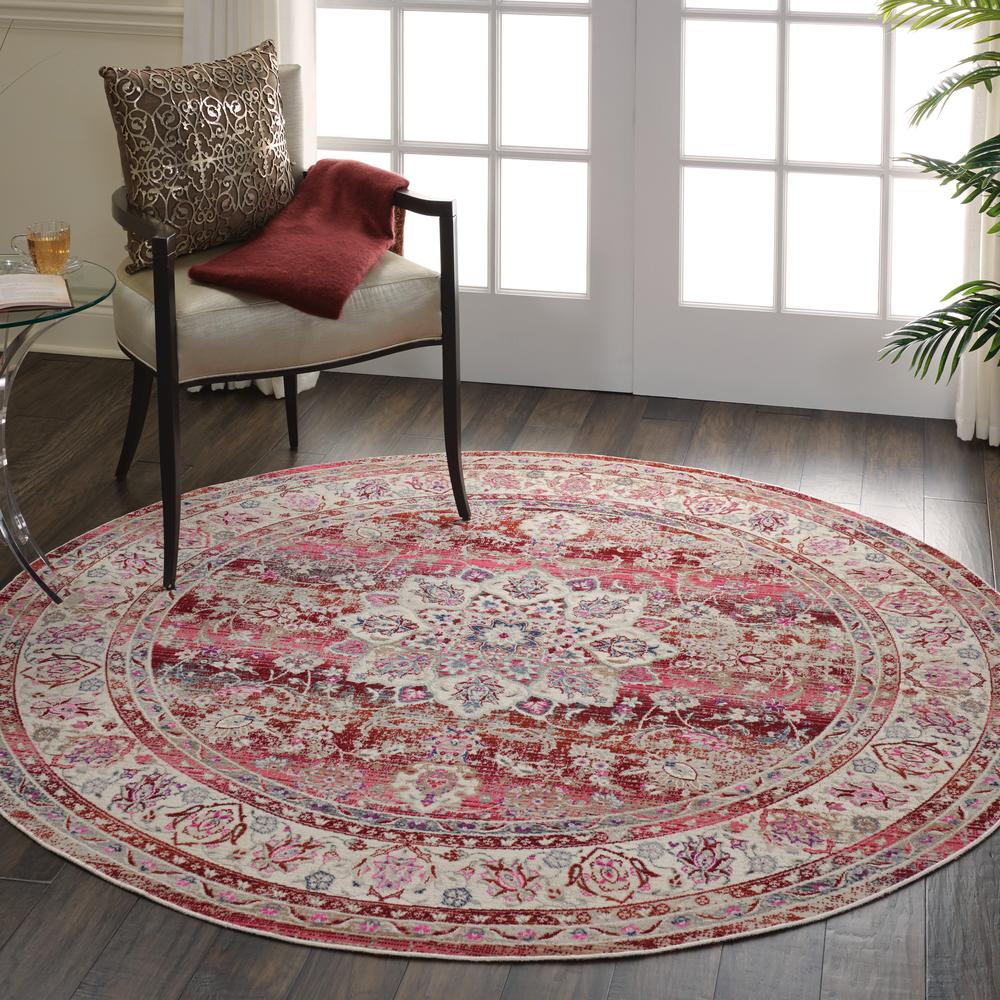 Vintage Round Area Rug, 4' x Round. Picture 9
