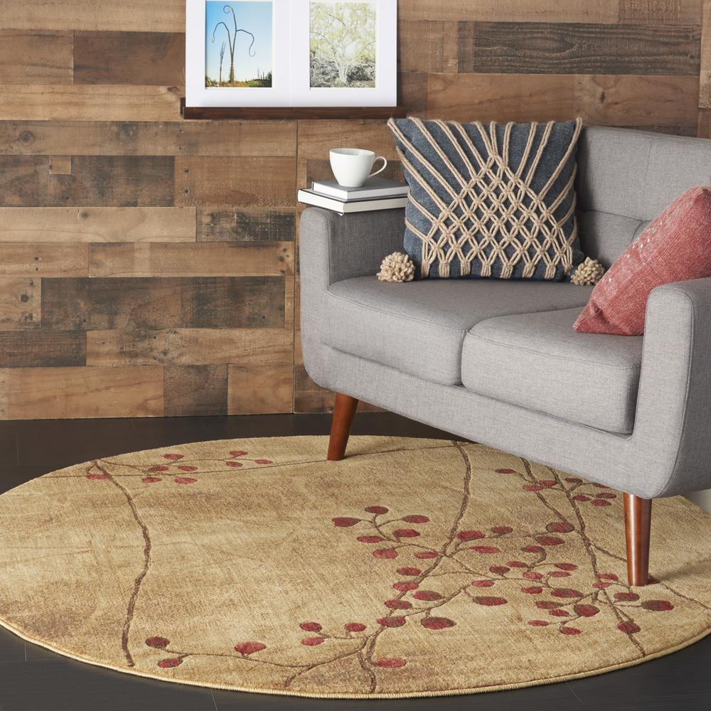 Rustic Round Area Rug, 8' x Round. Picture 9