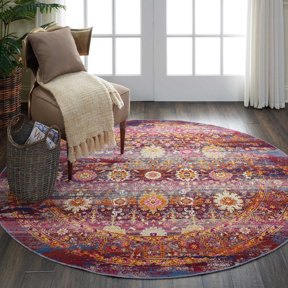 Vintage Round Area Rug, 4' x Round. Picture 9
