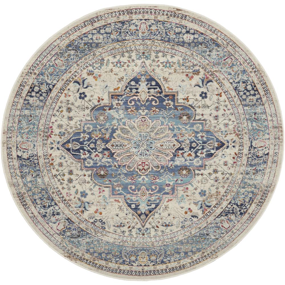 Vintage Round Area Rug, 6' x Round. Picture 1