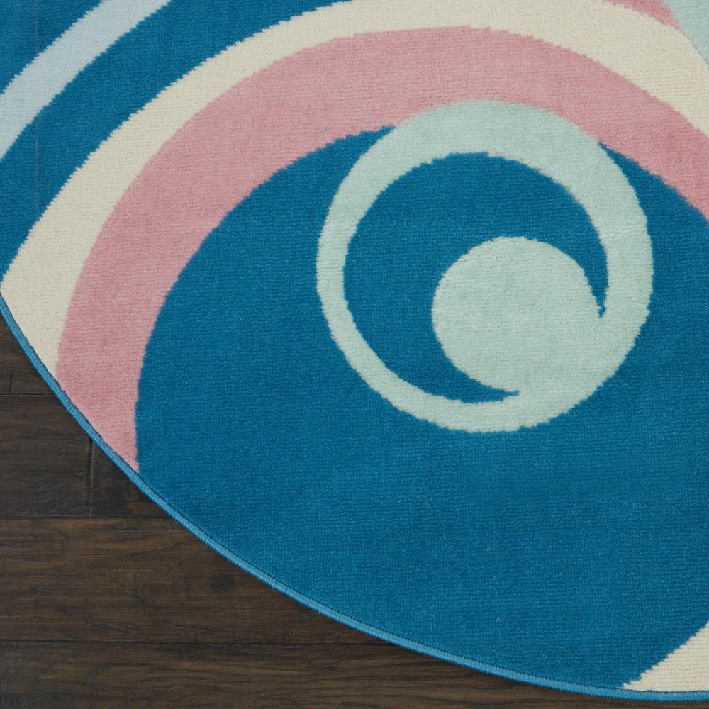 Grafix Area Rug, Blue Multicolor, 5'3"XROUND. Picture 4