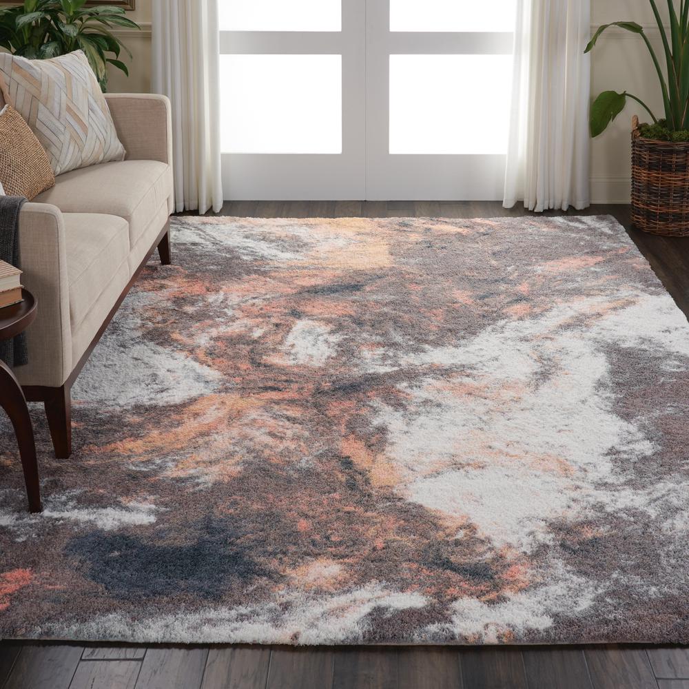Abstract Shag Area Rug, Multicolor, 7'6" x 9'6". Picture 4