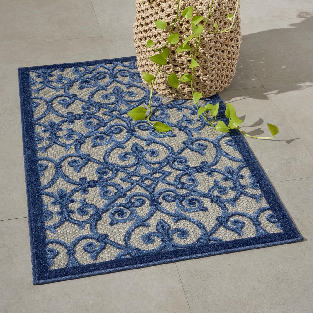 ALH21 Aloha Grey/Blue Area Rug- 2'8" x 4'. Picture 9