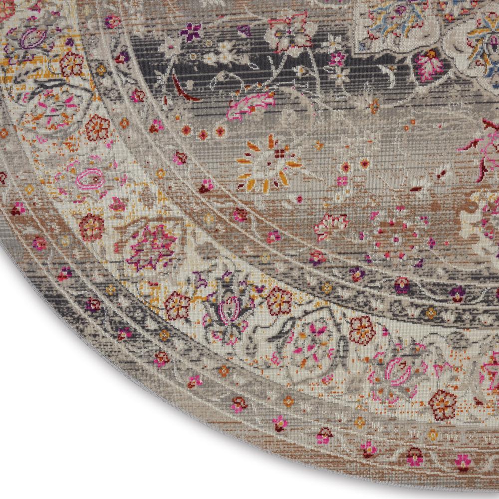 Vintage Round Area Rug, 4' x Round. Picture 5