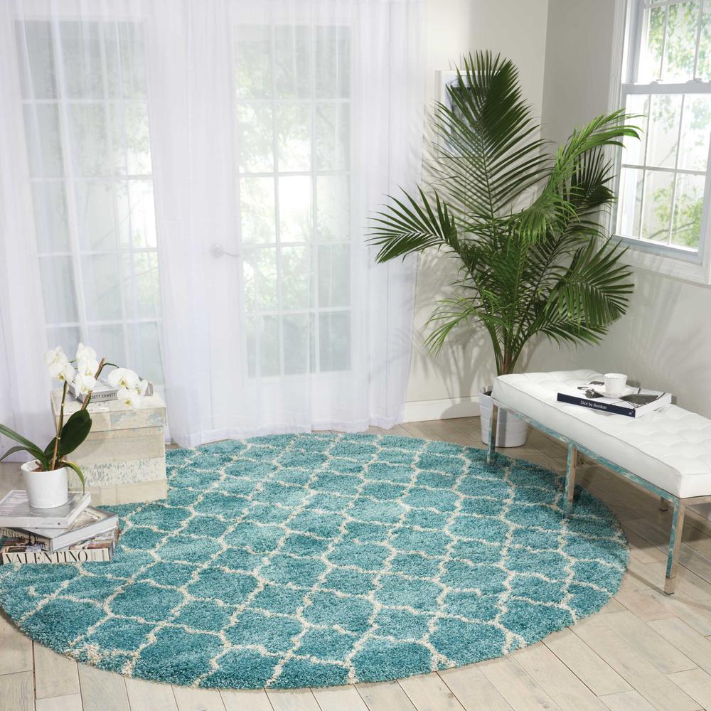 Amore Area Rug, Aqua, 7'10" x ROUND. Picture 2