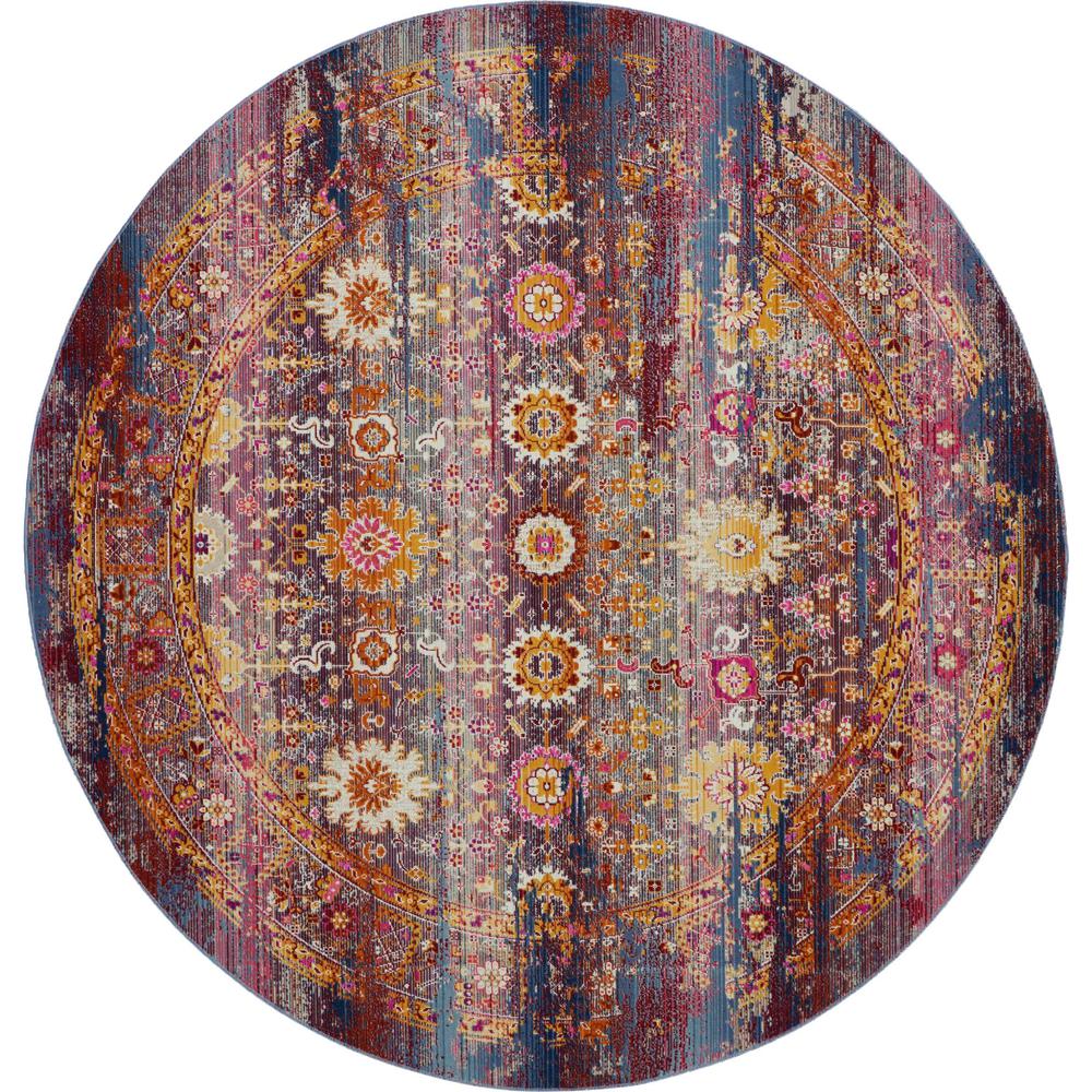 Vintage Round Area Rug, 6' x Round. Picture 1