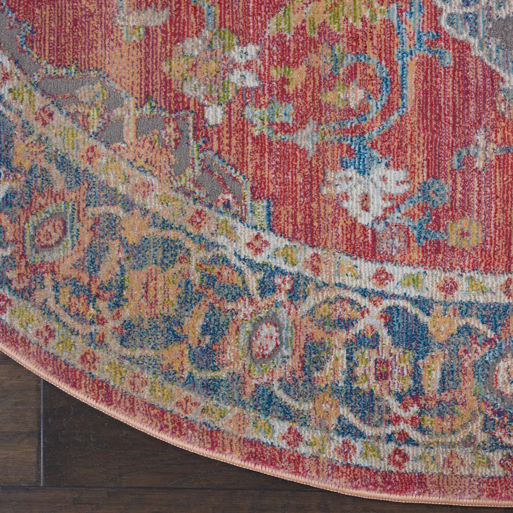 Vintage Round Area Rug, 4' x Round. Picture 5