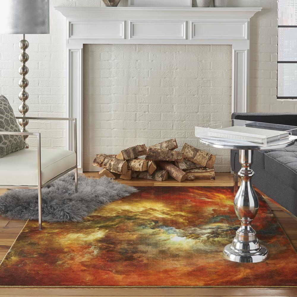 Nourison Le Reve Area Rug, Red/Multicolor, 5'3" x 7'7", LER07. Picture 2