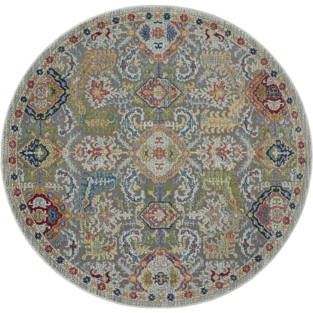 Bohemian Round Area Rug, 6' x Round. Picture 1