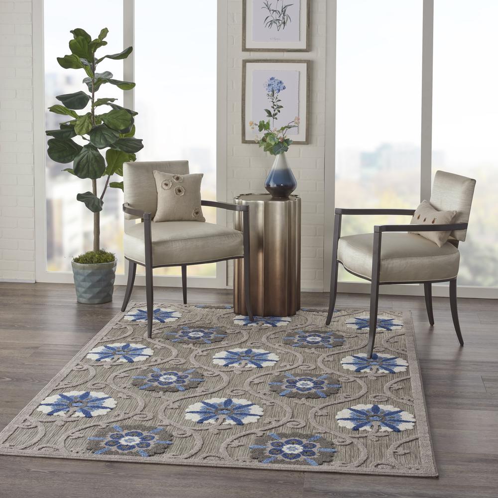 Aloha Area Rug, Grey/Blue, 3'6" x 5'6". Picture 9