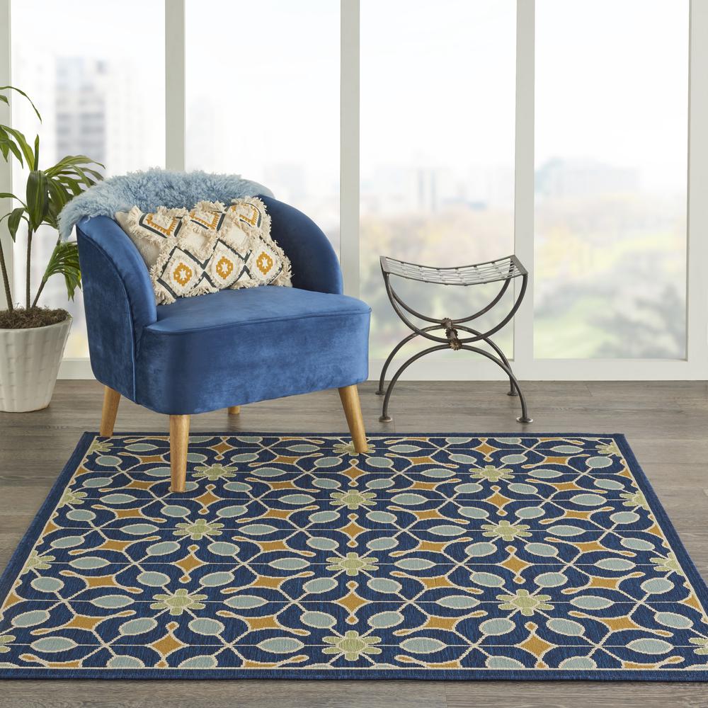 Caribbean Area Rug, Navy, 5'3" x SQUARE. Picture 2