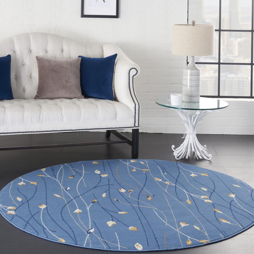 Contemporary Round Area Rug, 5' x Round. Picture 2