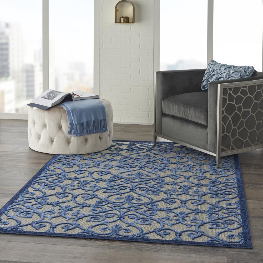 Aloha Area Rug, Grey/Blue, 3'6" x 5'6". Picture 9