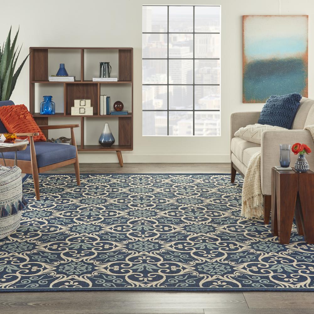 Caribbean Area Rug, Navy, 6'7" x 9'6". Picture 2
