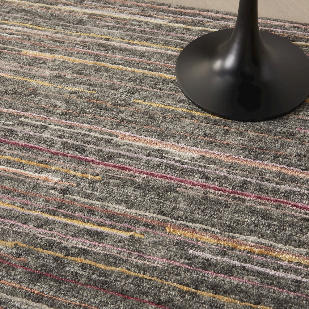 Nourison Plateau Area Rug, Grey/Flame, 5'3" x 7'3", PAE01. Picture 8