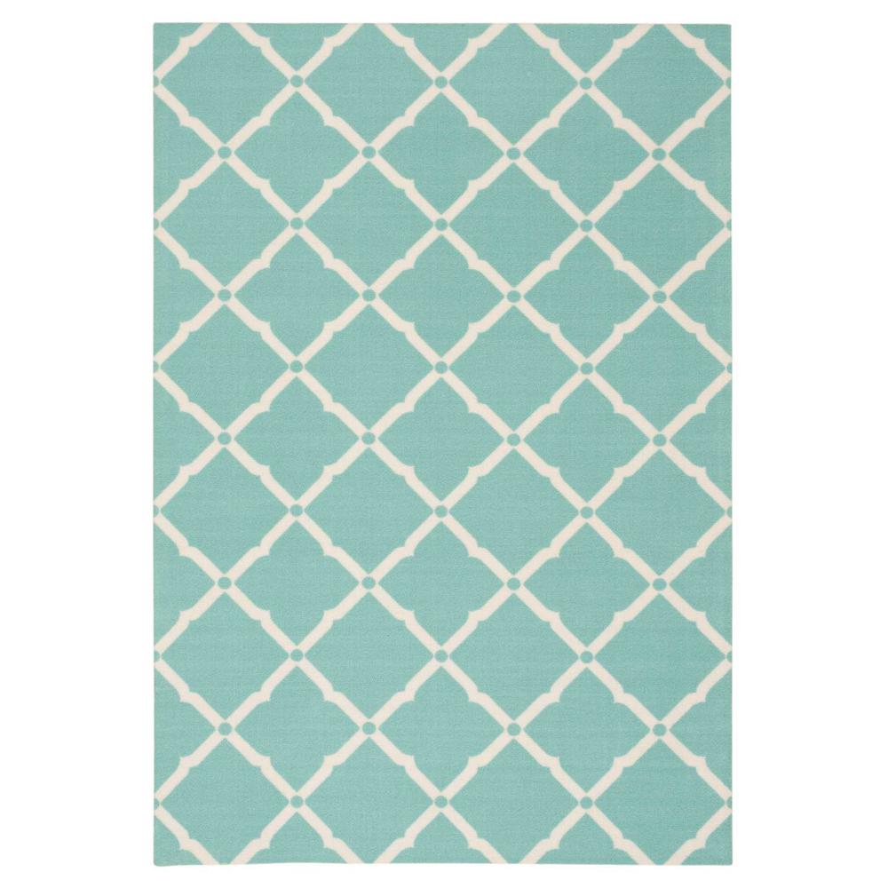 Home & Garden Area Rug, Aqua, 10' x 13'. Picture 1