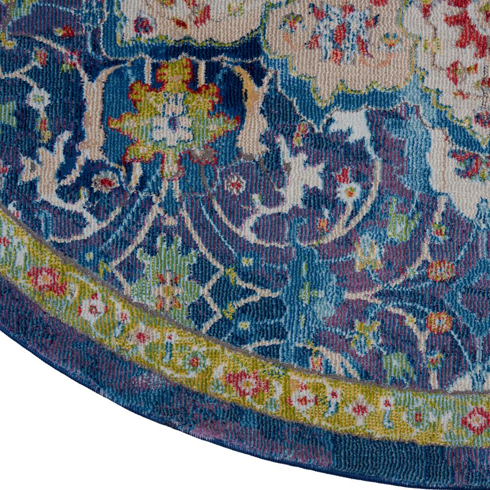 Vintage Round Area Rug, 4' x Round. Picture 5