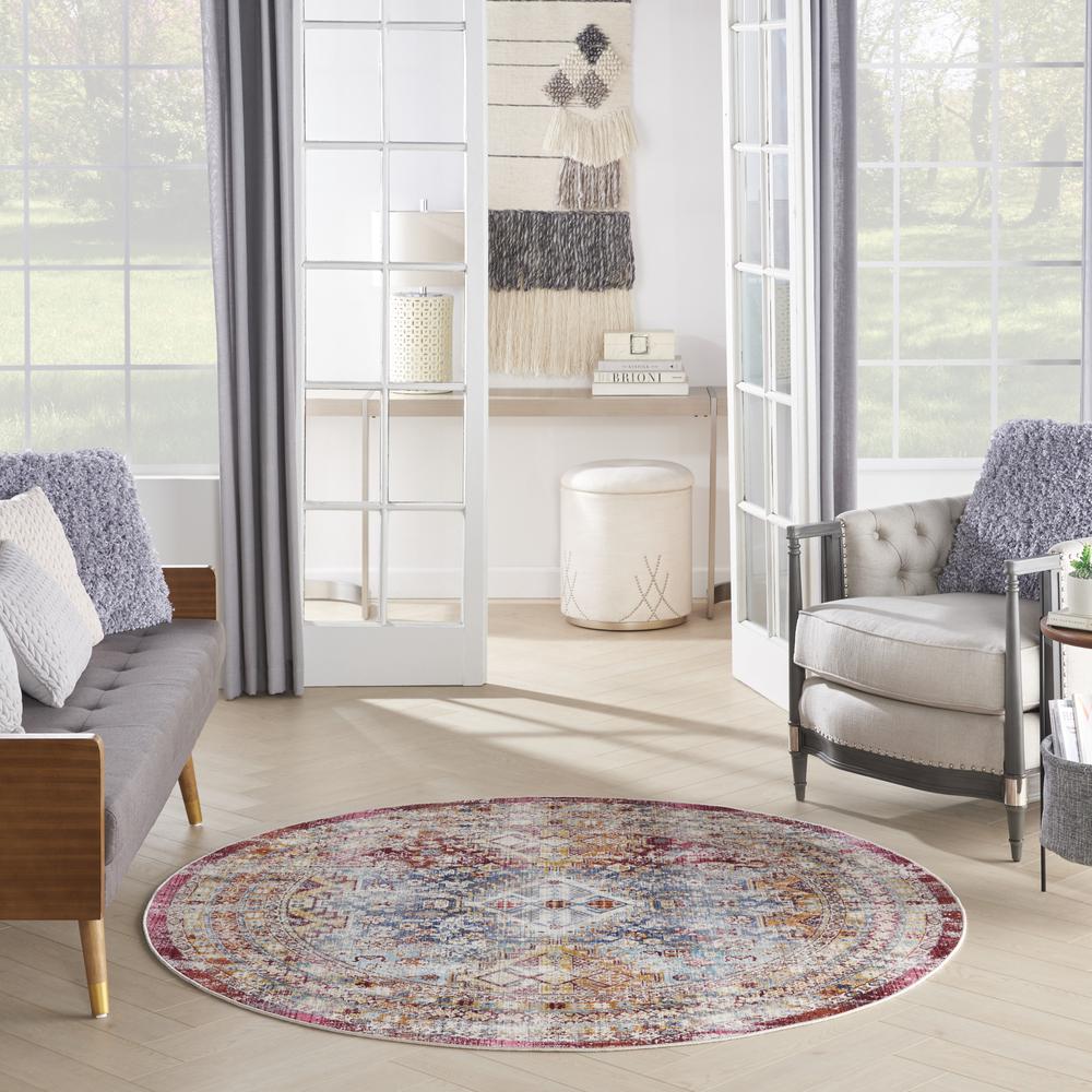 Vintage Round Area Rug, 6' x Round. Picture 10
