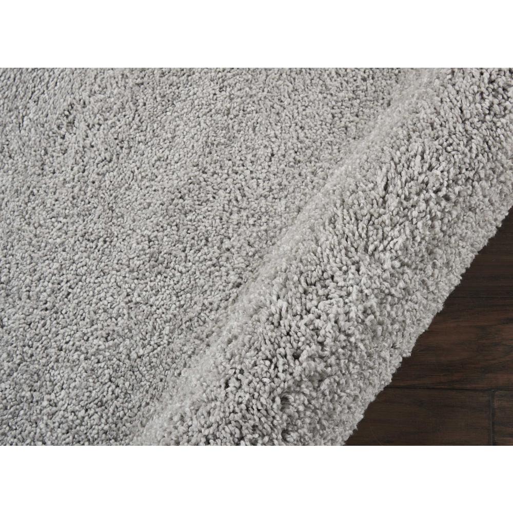 Malibu Shag Area Rug, Silver Grey, 4' x ROUND. Picture 4