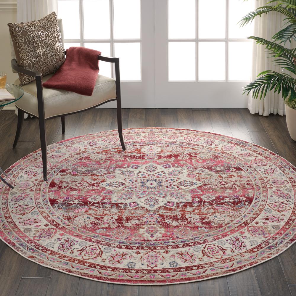 Vintage Round Area Rug, 4' x Round. Picture 8