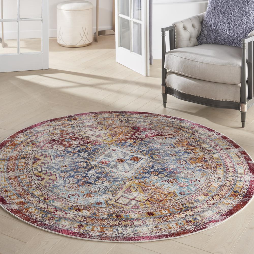 Vintage Round Area Rug, 6' x Round. Picture 3