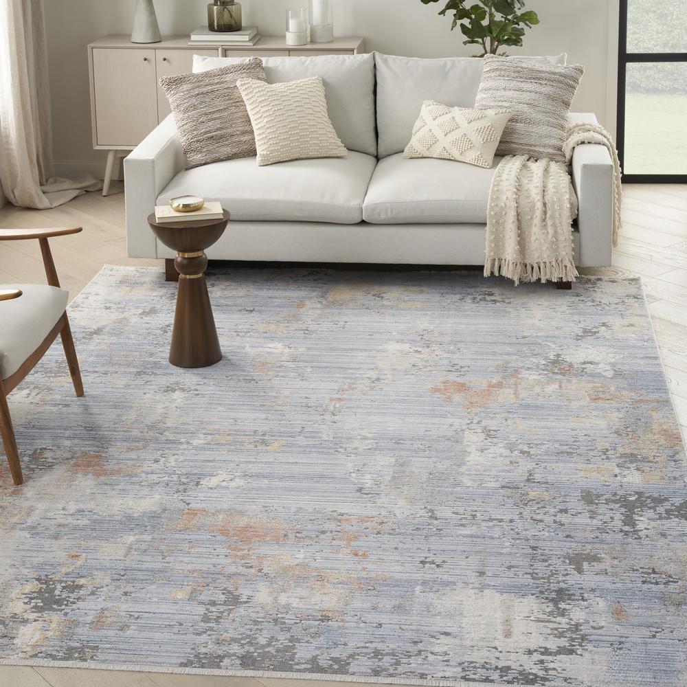 Nourison Abstract Hues Area Rug, Grey Blue 8' x 10'. Picture 2