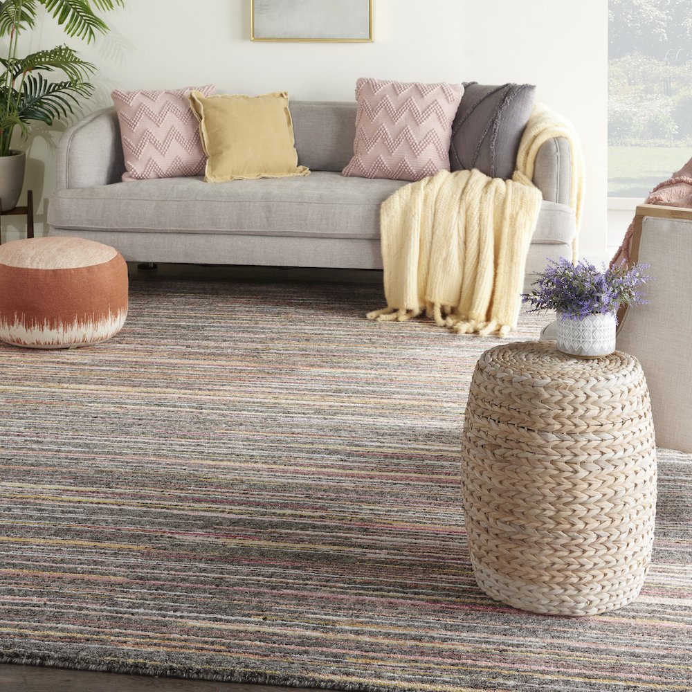 Nourison Plateau Area Rug, Grey/Flame, 8'6" x 11'6", PAE01. Picture 2