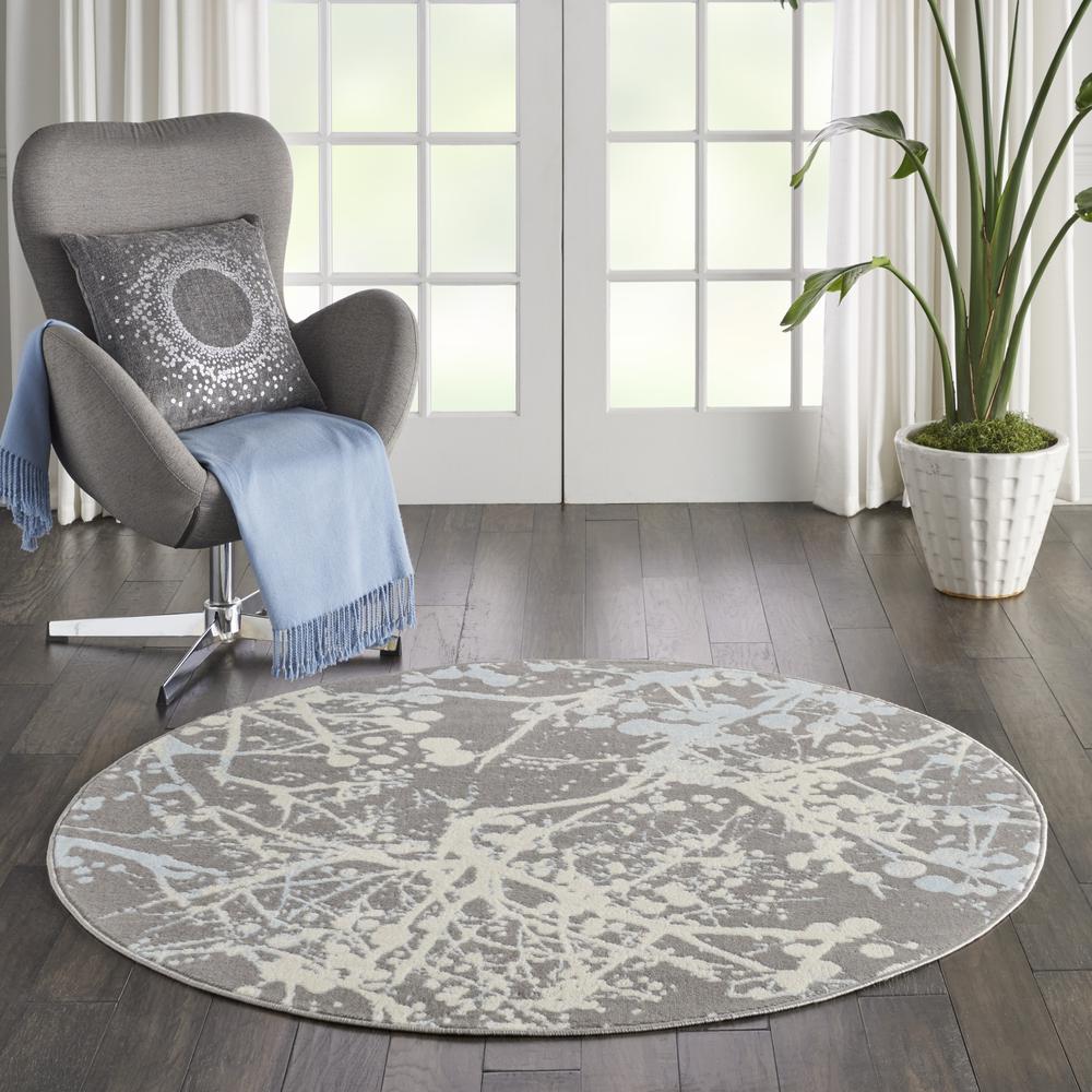 Jubilant Area Rug, Grey, 5'3" x ROUND. Picture 2