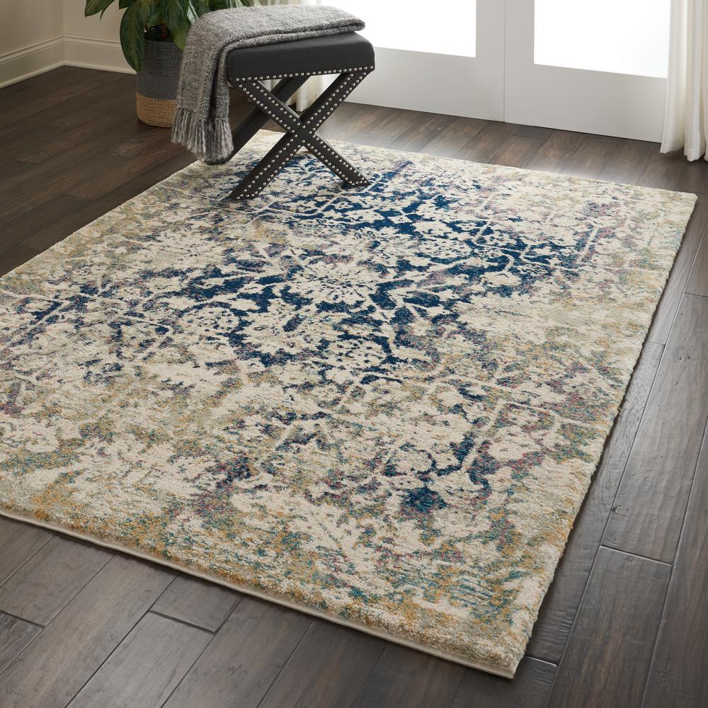 Fusion Area Rug, Cream/Blue, 5'3" x 7'3". Picture 6